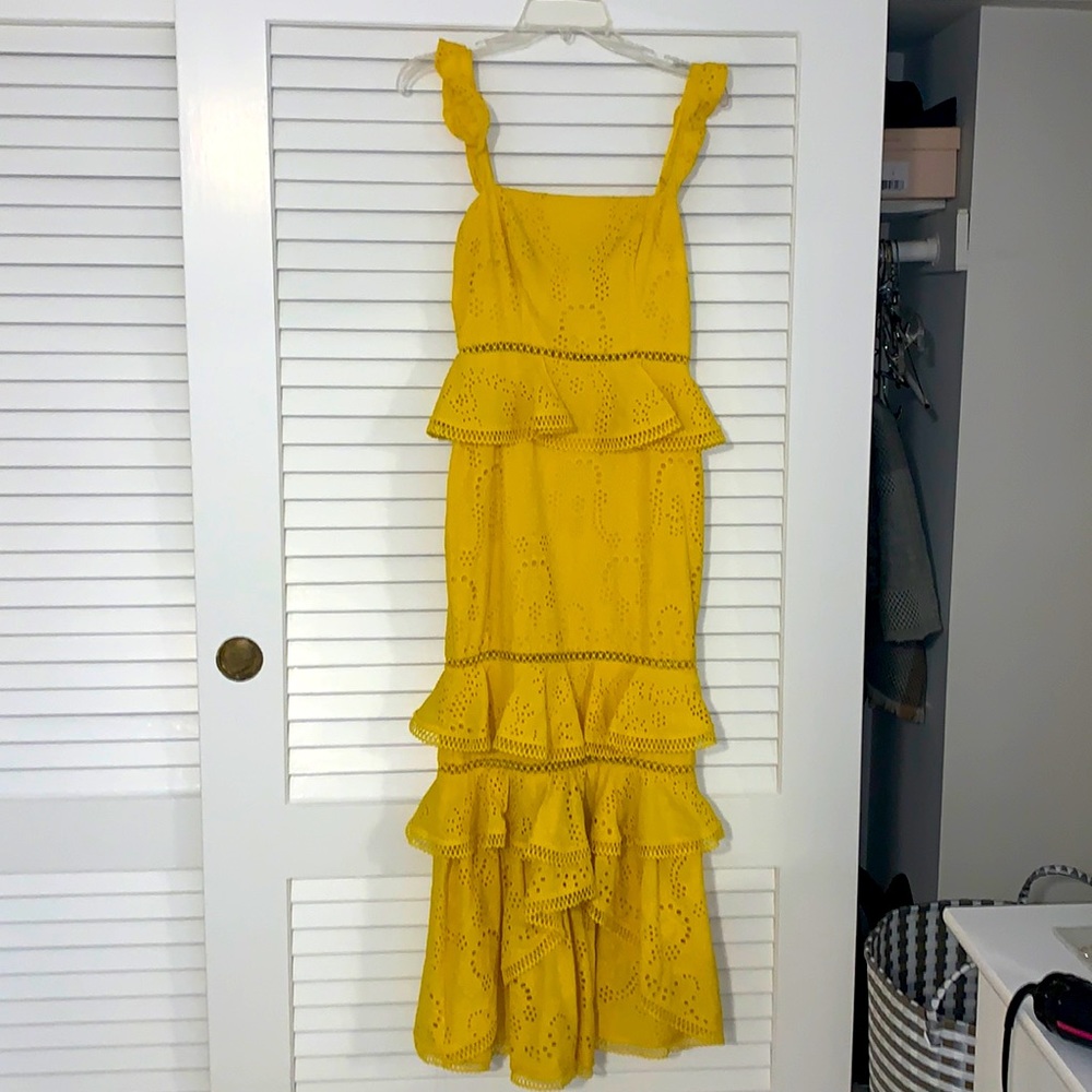 Canary yellow maxi length dress